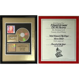 Bette Midler Bette Of Roses RIAA Gold Album Award + ’Wind Beneath My Wings’ Grammy Win Plaque - Record Award