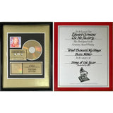 Bette Midler Bette Of Roses RIAA Gold Album Award + ’Wind Beneath My Wings’ Grammy Win Plaque - Record Award