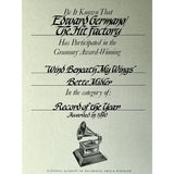 Bette Midler Bette Of Roses RIAA Gold Album Award + ’Wind Beneath My Wings’ Grammy Win Plaque - Record Award