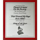 Bette Midler Bette Of Roses RIAA Gold Album Award + ’Wind Beneath My Wings’ Grammy Win Plaque - Record Award