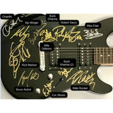 Billy Gibbons Rick Nielsen Kip Winger Bruce Kulick + 6 80s Rock Icons Signed Guitar - Guitar