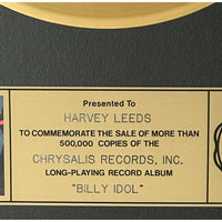 Billy Idol debut RIAA Gold Album Award - Record Award