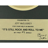 Billy Joel ’It’s Still Rock And Roll To Me’ 45 label award - Record Award