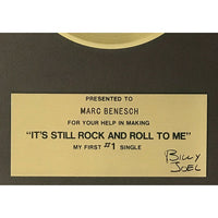 Billy Joel It’s Still Rock And Roll To Me 45 label award - Record Award