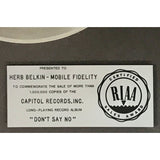 Billy Squier Don’t Say No RIAA Platinum Album Award - Record Award