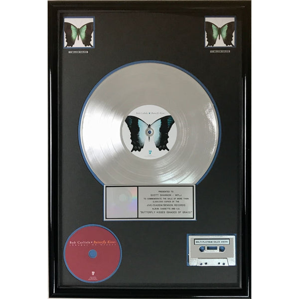 Bob Carlisle Butterfly Kisses (Shades Of Grace) RIAA 2x Multi-Platinum Album Award -NEW - Record Award