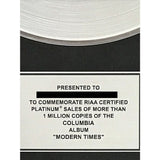 Bob Dylan Modern Times RIAA Platinum Album Award - Record Award