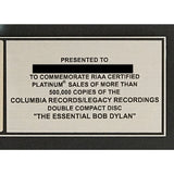 Bob Dylan The Essential Bob Dylan RIAA Platinum Double CD Award - Record Award