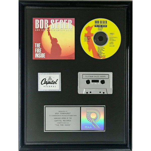 Bob Seger The Fire Inside RIAA Platinum Award - Record Award