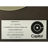 Bob Seger & the Silver Bullet Band Night Moves Capitol Records Album Award - Record Award