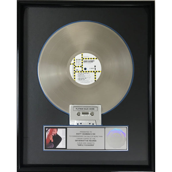 Bobby McFerrin Simple Pleasures RIAA Platinum Album Award - Record Award