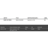 Bobby McFerrin Simple Pleasures RIAA Platinum Album Award - Record Award