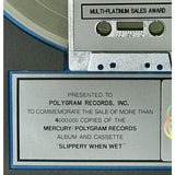 Bon Jovi Slippery When Wet RIAA 4x Multi-Platinum Album Award - Record Award