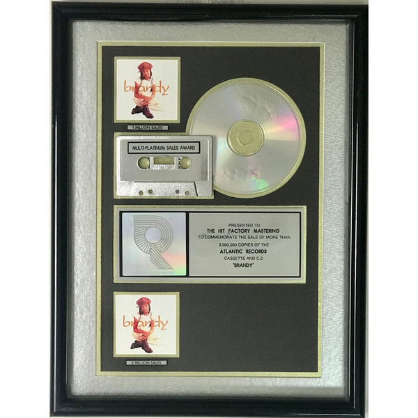 Brandy debut RIAA 2x Multi-Platinum Album Award - Record Award