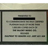 Brantley Gilbert RIAA Halfway To Heaven & Just As I Am Platinum Albums Award - Record