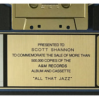 Breathe All That Jazz RIAA Gold Album Award - Record Award