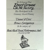 Bruce Springsteen ’Tunnel Of Love’ 1988 Grammy Win Studio Plaque - RARE - Record Award