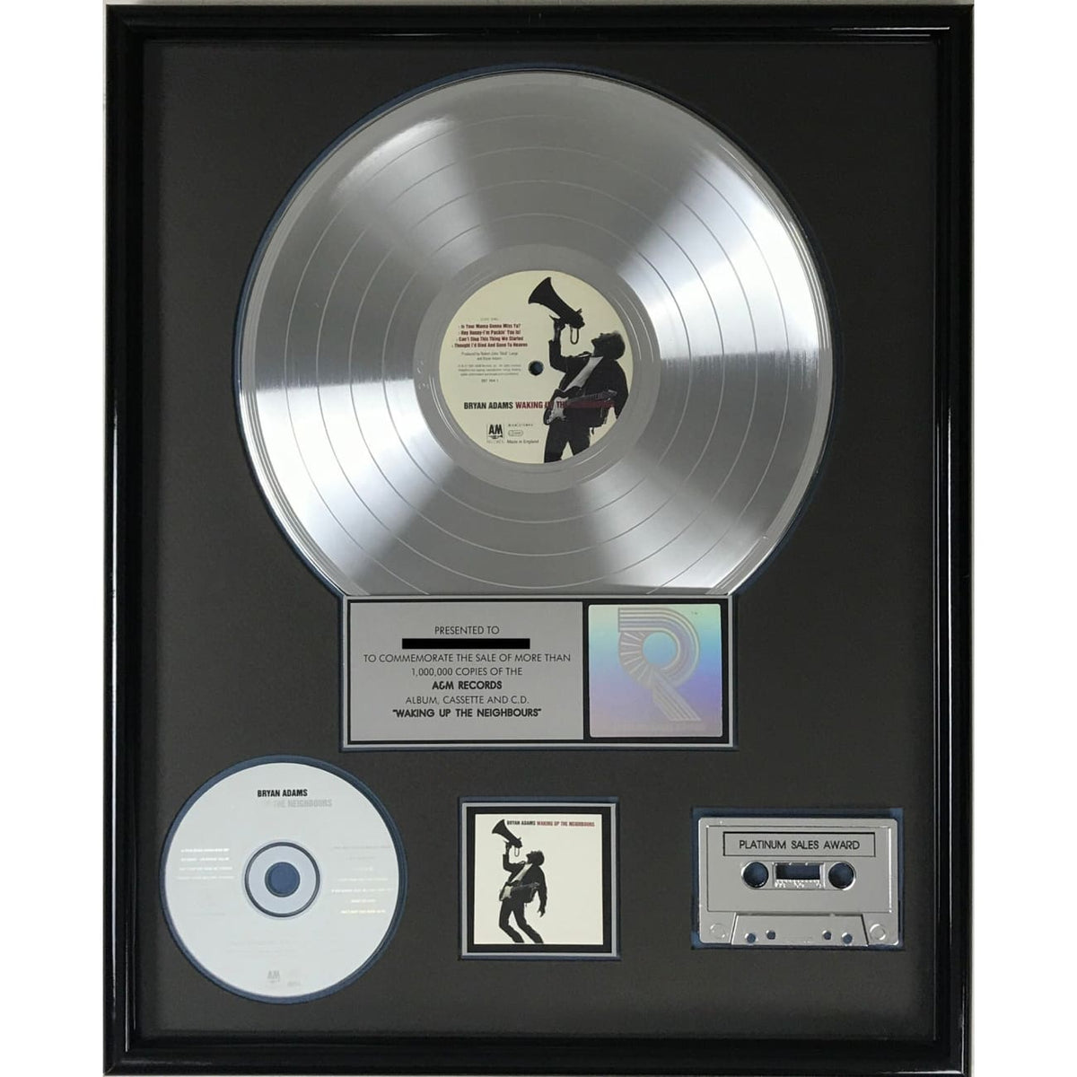 musicgoldmine.com - Bryan Adams Waking Up The Neighbours RIAA Platinum ...