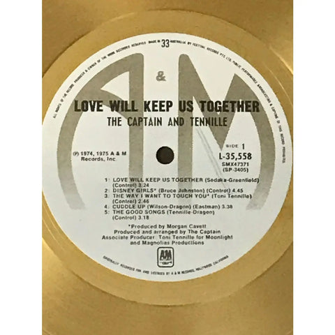 Captain & Tennille Love Will Keep Us Together Australian Gold Award presented to Captain & Tennille - Record Award