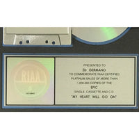 Celine Dion ’My Heart Will Go On’ RIAA Platinum Single Award- NEW sealed - Record Award