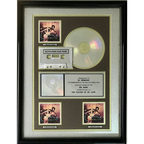Celine Dion The Colour Of My Love RIAA 3x Multi-Platinum Album Award - Record Award