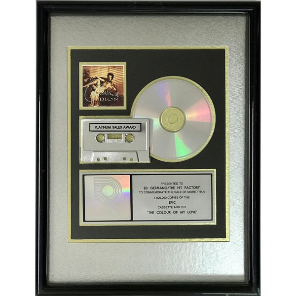 Celine Dion The Colour Of My Love RIAA Platinum Album Award - Record Award