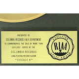 Chicago X RIAA Gold Album Award - Record Award