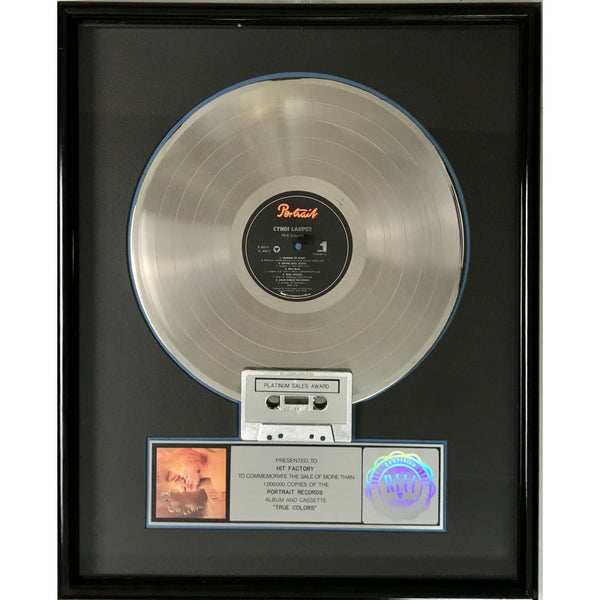 Cyndi Lauper True Colors RIAA Platinum Album Award - Record Award
