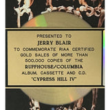Cypress Hill IV RIAA Gold Album Award - Record Award