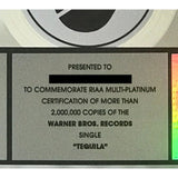 Dan + Shay ’Tequila’ RIAA 2x Multi - Platinum Single Award - Record