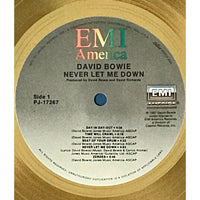 David Bowie Never Let Me Down RIAA Gold Album Award - Record Award