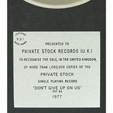 David Soul ’Don’t Give Up On Us’ BPI 1977 Platinum Single Award - Record Award
