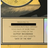 Days Of The New Yellow RIAA Gold Album Award - Record Award