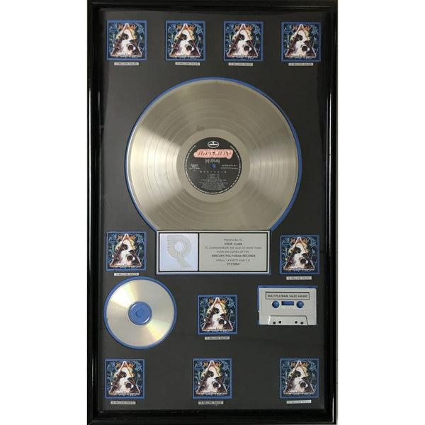 Def Leppard Hysteria RIAA 10x Multi-Platinum LP Award presented to guitarist Steve Clark - RARE - Record Award