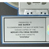 Def Leppard Hysteria RIAA 6x Multi-Platinum Album Award - Record Award