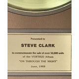 Def Leppard On Through The Night CRIA Gold Album Award presented to guitarist Steve Clark - RARE - Record Award