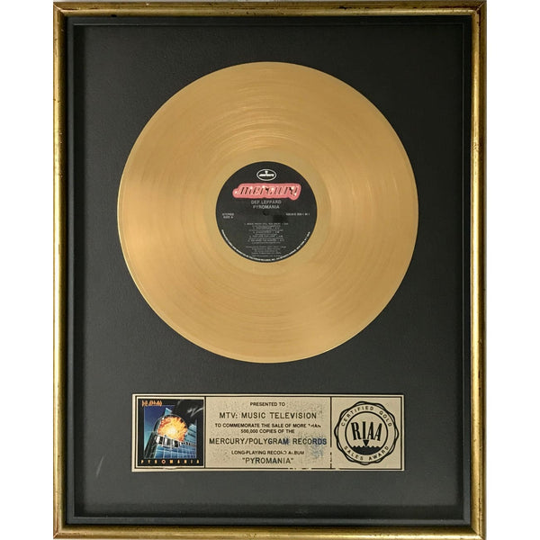 Def Leppard Pyromania RIAA Gold Album Award - Record Award