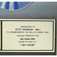 Des’ree I Ain’t Movin’ RIAA Platinum Album Award - Record Award