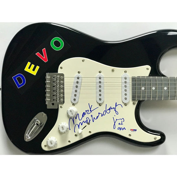 Devo Mark Mothersbaugh & Gerald Casale Signed Guitar w/PSA COA - Signed Instrument