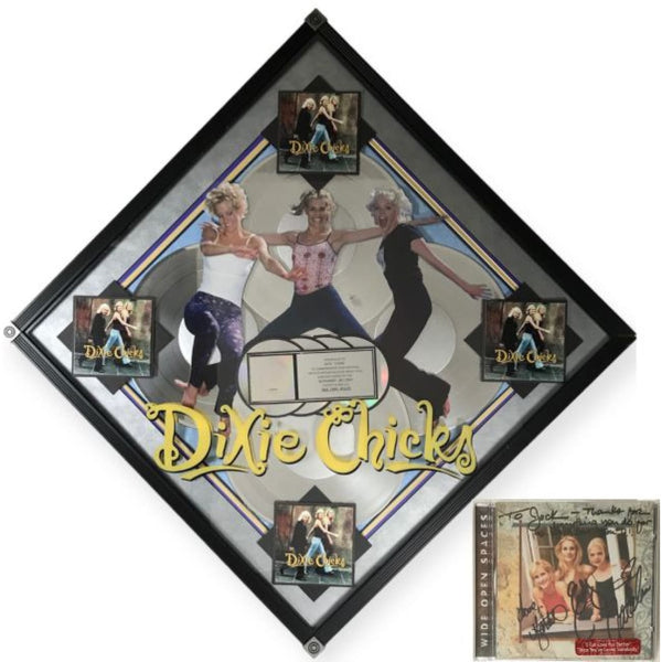 Dixie Chicks Wide Open Spaces RIAA 4x Platinum Award & Signed CD - Record Award