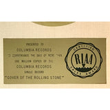 Dr. Hook ’The Cover Of ’Rolling Stone’’ RIAA Gold Single 45 Award - RARE - Record Award