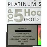 Dylan Scott ’My Girl’ & ’Hooked’ RIAA 500M Streams Digital Award - Record Award