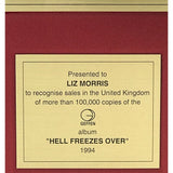 Eagles Hell Freezes Over Geffen Records UK Label Award - Record Award