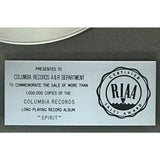 Earth Wind & Fire Spirit RIAA Platinum Album Award - Record Award
