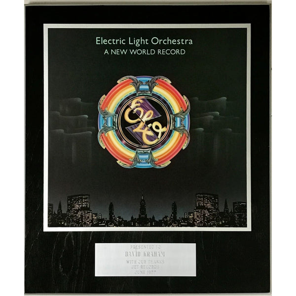 ELO A New World Record 1977 Jet Records Plaque - Record Award