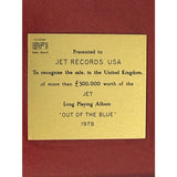 ELO Out Of The Blue BPI Gold LP Award