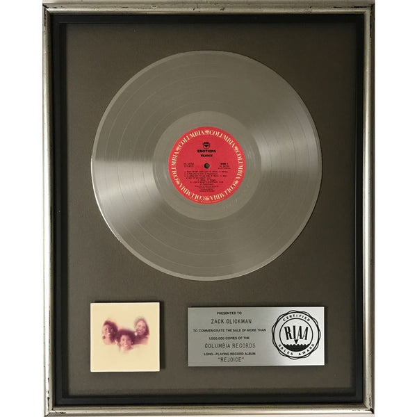Emotions Rejoice RIAA Platinum Album Award - Record Award