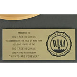 England Dan & John Ford Coley Nights Are Forever RIAA Gold Album Award - Record Award