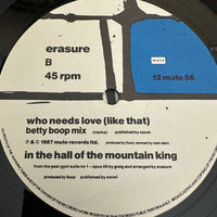 Erasure ’It Doesn’t Have To Be’ / ’Who Needs Love (Like That)’ 12’’ Vinyl 1987 12mute56 - Media