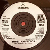Extreme ’More Than Words’ 1991 UK 7’’ Vinyl 45 Record AM792 EXC - Media